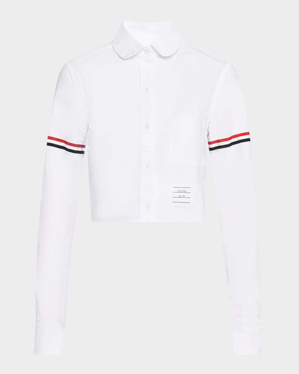 Classic Cropped Round Collar Shirt